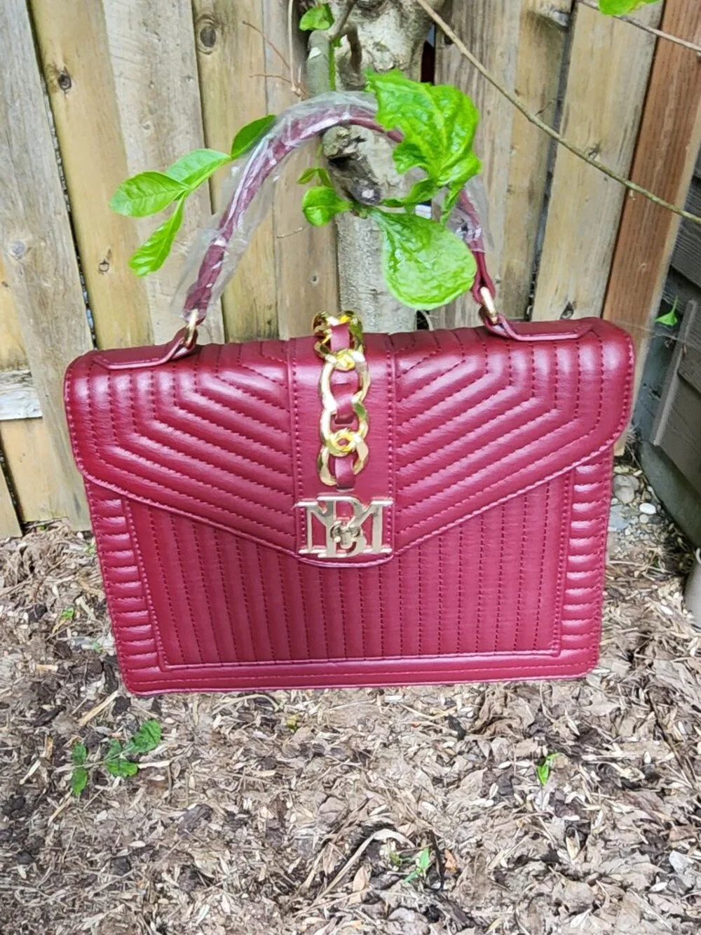 *NWT* Badgley Mischka Burgandy Purse - crossbody or top handle - Picture 12 of 16